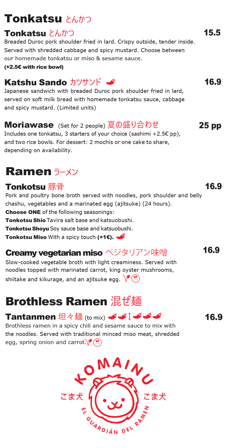 Tonkatsu & ramen | Japanese Restaurant Komainu